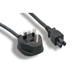 Kentek 6 Feet Ft US 3 Prongs AC Power Cord IEC320 C5 to UK England BS1363 3 prongs AC Outlet Cable with Fuse 18 AWG Black International Travel