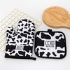 PXIYOU Milk Cow Linen Oven Mitts and Pot Holders Sets