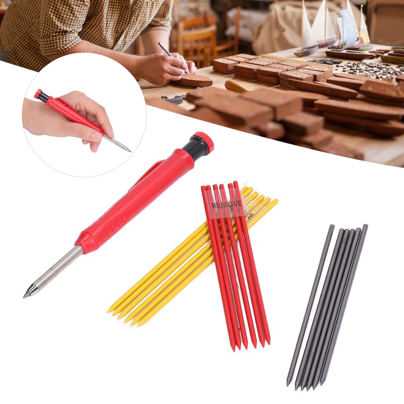 19Pcs Carpenter Pencil Set ABS Tungsten Carbide Construction Carpenter Marker