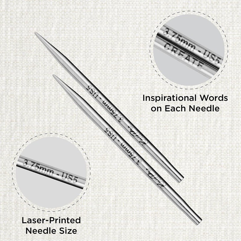 KnitPro Mindful Lace Interch. Tips 13cm 3.75mm - 3pcs