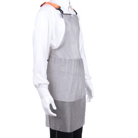 Chainmail Apron for Butcher, Anti-cutting Protective Apron for Meat Cutting, Safety Work Bib with Adjustable Strap (L)