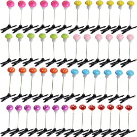 50 Pcs Mushroom Hair Clips, Kurilai Funny Plant Hair Clip Mixed Style Hairpins Flower Hair Clip, Cute Little Grass Barrette Bean Sprout Butterfly Headwear Hair Accessories for Home Party Rave Festival