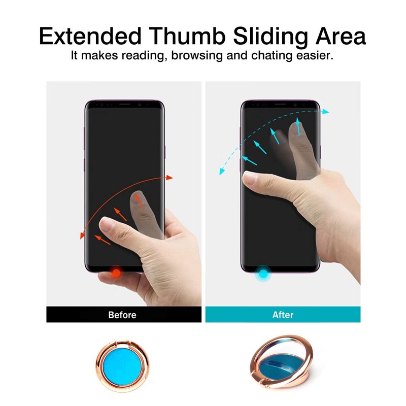 [2 Pack] Round Mirror Design Cell Phone Ring Holder Stand,