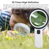 AIXPI Magnifying Glass with Light, 30X Handheld Large Magnifying Glass