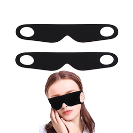 TPZORJX Pack of 2 Zero Stress Sleep Eye Mask, Lightweight, Breathable Blackout Eye Mask, Elastic Ear Hanging Eye Mask, Elastic Bands for All Sleeping Positions (Black)