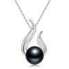 Black Pearl Pedant Necklace Infinity Design For Womens Black pearl