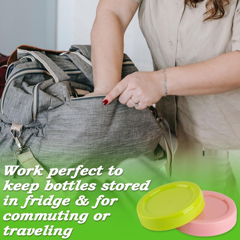 (4-PCs) Travel Bottle Caps Compatible with Como tomo Bottles, Storage
