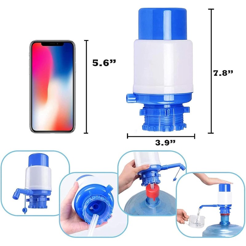 2-Pack 5 Gallon Water Pump, Manual Water Jug Dispenser Hand
