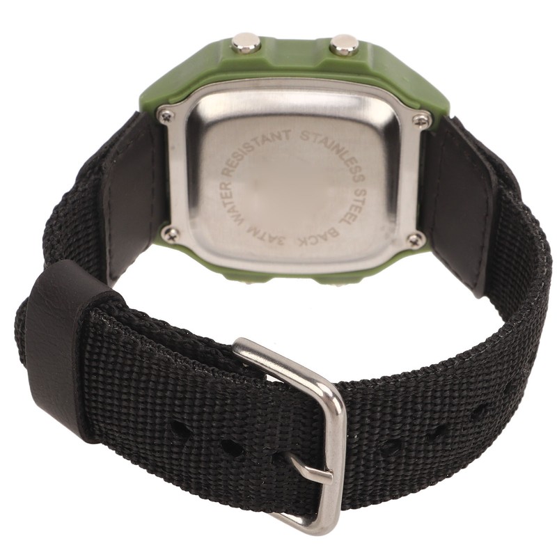 Digital Sport Watch Canvas Strap Luminous Waterproof Retro Sport Watch