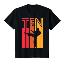 Kids 10th Birthday Gift Karate Retro Taekwondo Martial Arts Boys T-Shirt