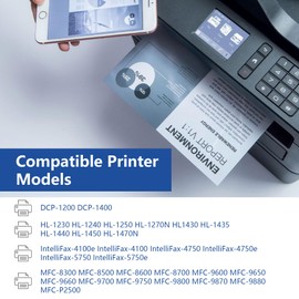 TN-460 TN460 High Yield Toner Cartridge (Black, 2-Pack) Replacement for Brother TN460 TN 460 to use with DCP-1200 DCP-1400 HL-1230 HL-1240 MFC-8500 MFC-8600 IntelliFax-5750 IntelliFax-4100 Printer