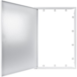 REPA MARKET 16" x 24" Inch Galvanized Steel Access Panel Door - for Outdoor and Indoor Use - Opening Flap Cover Plate - Box Door Lock - Door Latch - Inspection Hatch - White Polymer Coating