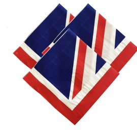 Lizzy Union Jack Party Tableware Supplies | King Charles III Coronation 2023 | Indoor or Outdoor Royal Event Night Party Decorations Accessories (4 x Union Jack Napkin)