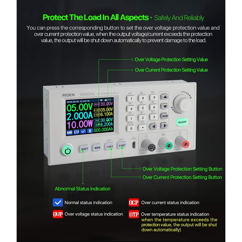 RD RD6006W Communication Version 60V 6A Multimeter DC DC Voltage