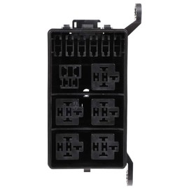 ROADFAR 6 WAY Blade Fuse Box Fuse Block 12V with Sticker Labels for Automobile Boat