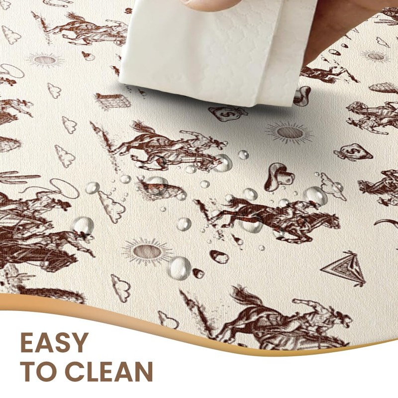 ANATTASOUL Western Cowboys Rectangle Tablecloth for Dining Table