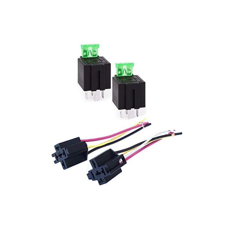 12V on/Off Fuse Relay, 30A Automotive 4-pin Fuse Socket Mount,