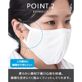 Plus Nao Mask, Set of 20, 3D, Washable, Cloth Mask, Adults, Women's, Men's, Black, White, Black, White, Reusable - whites