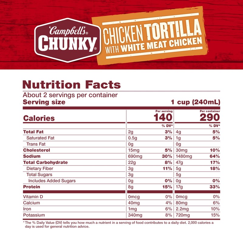 Campbell's Chunky Soup, Chicken Tortilla Soup with Grilled White Meat