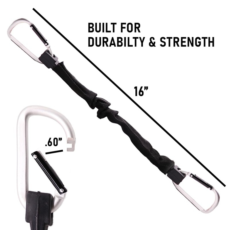 BoxerTool 16inch Heavy Duty Carabiner EPDM Strap – 2 Pack