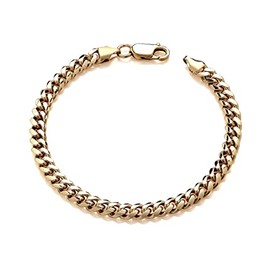 Old English Jewellers 9ct Yellow Gold on Silver Ladies CUBAN Curb Bracelet - 6MM