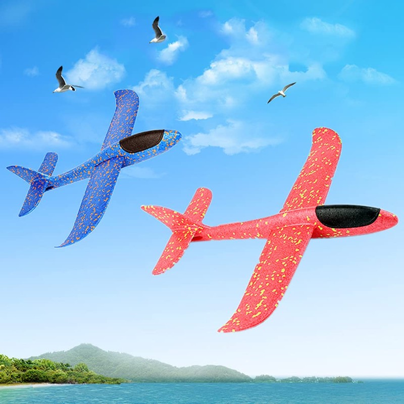 Xihuimay 2 Packs Airplane Toy Large Throwing Foam Plane Dual