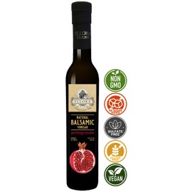 Ellora Farms, Pomegranate Infused Thick Aged Balsamic Vinegar, No-Added Sugar, No-Preservatives, Glass Bottle, 8.45 oz., Pack of 1
