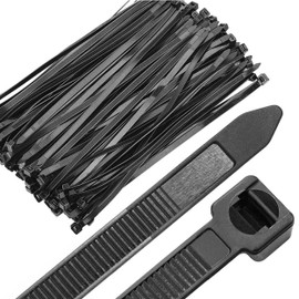 PARENCE. - Set of 100 Plastic Cable Ties - 100 Pieces, Serflex, Cable Ties, Rislan - Cable tie - 200 x 3.6 mm, Black