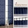Chyhomenyc Extra Long Navy Blue Sheer Curtains 120 Inch Length
