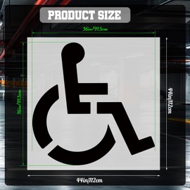 Handicap Parking Stencil, 33 x 36 inches, Reusable Silicone Template, White