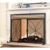 Fire Beauty Fireplace Screen with Magnetic Doors,Large Metal Fire Place