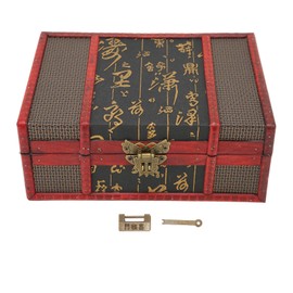 Vintage Jewelry Storage Box Wooden Chinese Style Jewelry Box with Lock Jewelry Organizer Cosmetic Box