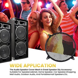 UBANU 10 Inch Speaker Grill Cover, 2 Pack ABS Mesh 10" Round Subwoofer Speaker Grills with Mounting Screws