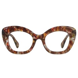 JiSoo Cat Eye Readers for Women Oversized Cat Eye Reading Glasses Designer Cute Cheaters, Amber 2.0
