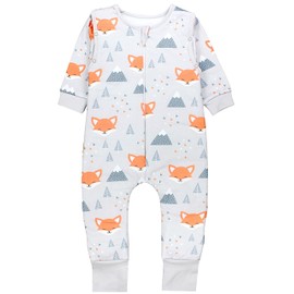 TupTam Organic Cotton Sleeping Bag with Feet - Baby Sleeping Bag 2.5 TOG with Legs & Sleeves, Oeko-Tex, fox in winter