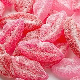 Sour Pucker Up Gummy Lips - 1 Lb. Bag Allergy-Friendly (No major 8 allergens: No Peanuts, No Tree Nuts, No Dairy, No Egg, No Gluten, No Trans Fat, No Gelatin, No Soy) Snack Sugar