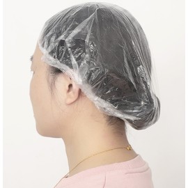 Clear Disposable Hair Dye Cap 100 Pcs 4ea