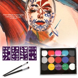 15 Colors Body Paint Makeup Facial Painting Pigment With Brush Kids Body Party Face Painting Makeup Kit