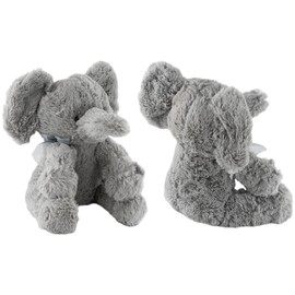 11" Plush Super Soft Elephant Teddy Bear Cuddling Baby Gift Toy with Ribbon (Grey Elephant)