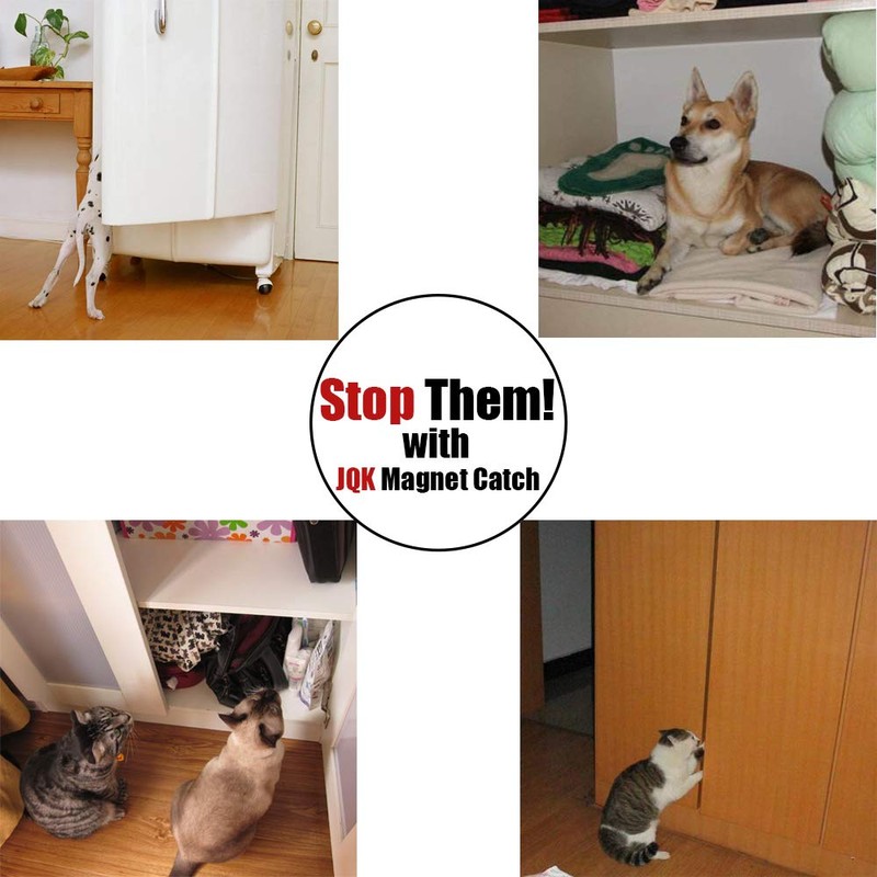 JQK Magnetic Cabinet Door Catch, Stainless Steel Closet Catches with