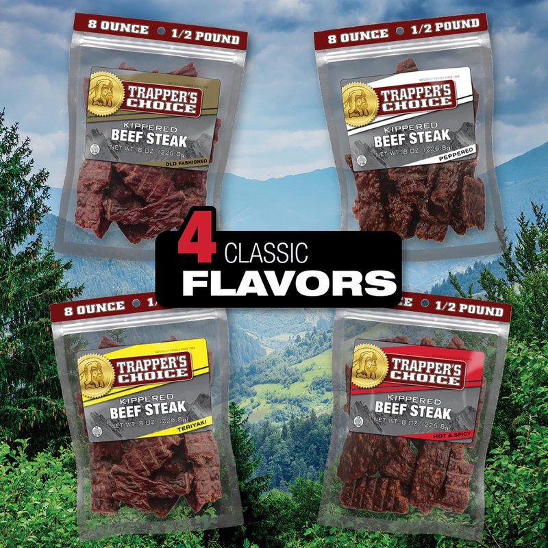 Old Trapper, Trapper's Choice Teriyaki Kippered Beef Steak, Eight-Ounce Individual
