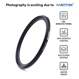 52 mm lens to 40.5 mm camera filter ring compatible with all 52 mm camera lenses up to 40.5 mm UV-CPL ND filter accessories and lens hood (52-40.5 mm). Made from CNC machined