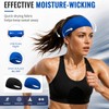 2 Pack Running Headbands Men,Wide Head Sweatband Sweat Bands(Black)