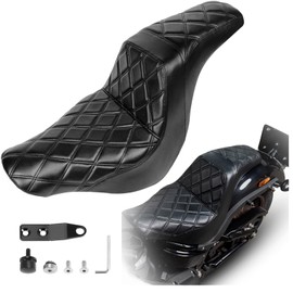 Sresk One-Piece Rider Driver & Passenger Seat Two-Up Seat Fit for Harley Sport Glide FLSB, Low Rider FXLR FXLRS FXLRST 2018-Later,Black