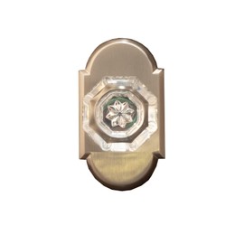 Delaney Hardware Bravura 925 Bancroft Knob Passage Lockset with Modern Arched Trim Crystal Door Knob for Hallway/Office, Satin Nickel