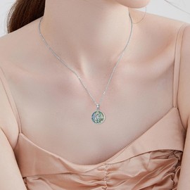 YAFEINI Witches Knot Urn Necklace for Ashes Sterling Silver Witch Celtic Knot Cremation Jewelry for Women