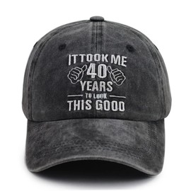 Gsspvii It Took Me 40 Years to Look This Good Hat for Women Men, Funny Adjustable Embroidery 40th Birthday Baseball Cap, 40th Embroidery Black, One Size