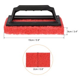 PATIKIL 15 cm Sponge Brush, 4 Pack Cleaning Scrub with Handle Kitchen Bathroom Sponge Washing Tools, Red