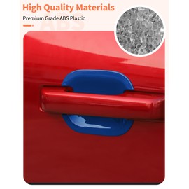 Summleaf Exterior Door Handle Bowl Cover Trims Compatible with Ford F150 2021-2025+Outside Door Handle Cup Bowl Cover Scratches Protector Decorative Sticker ABS Accessories,Blue