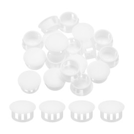Sourcing Map 32PCS 16mm(5/8") White Plastic Hole Plugs, Flush Type Panel Plugs Insert End Caps for Locking Tubes Furniture Cabinet